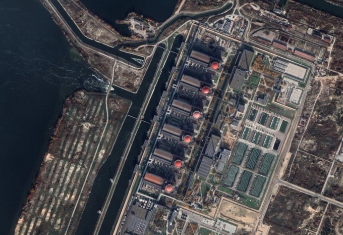 Ảnh chụp từ trên không của nhà máy điện hạt nhân Zaporzhia