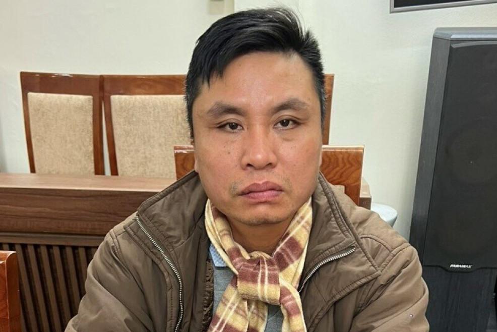 Tài xế Nguyễn Văn Tuấn tại cơ quan công an.