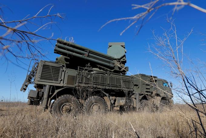 Hệ thống phòng không Pantsir Nga trực chiến ở Lugansk, miền Đông Ukraine