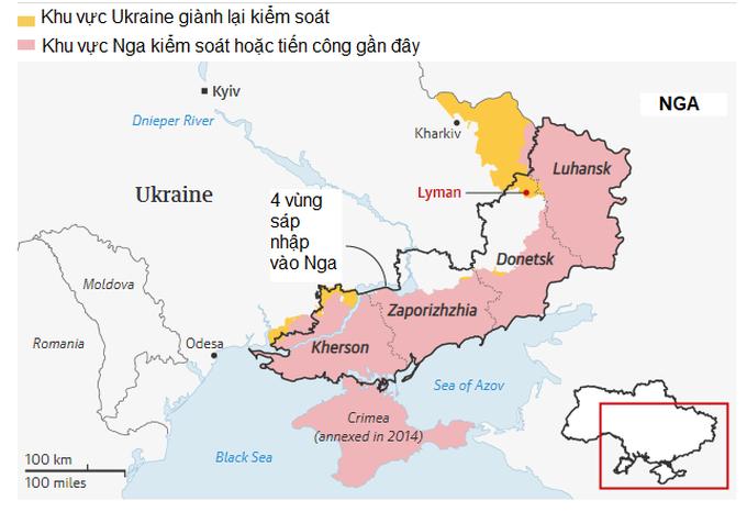 Khu vực diễn ra giao tranh giữa Nga và Ukraine