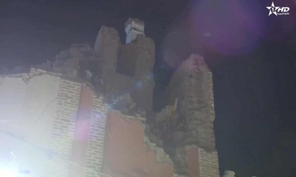 Video trận động đất Morocco khiến 1.037 người chết, làm đổ sập ngôi nhà - 2